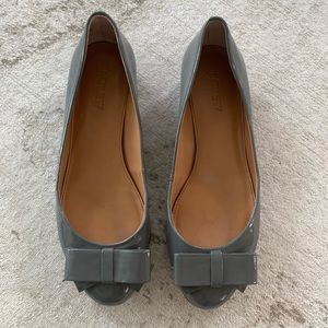 JCrew Grey Harper Bow Heels